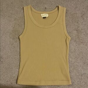 Women's Tan Ribbed Tank Top